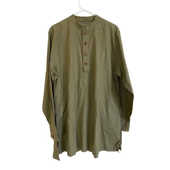 Dushyant Asthana Bombay Pop-Over Long Sleeve Tunic Olive Green XL NWOT - Picture 1 of 4